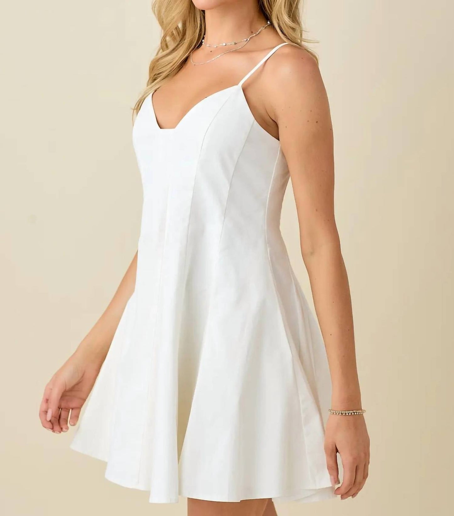 Baby Pink - Strappy Sweetheart Neck Mini Dress