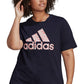 adidas Women's Floral Logo Graphic T-Shirt Blue