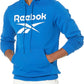 Reebok Men's Logo-Print Fleece Hoodie Blue Size XL