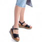 Xti - Women's Wedge Cross Strap Sandals