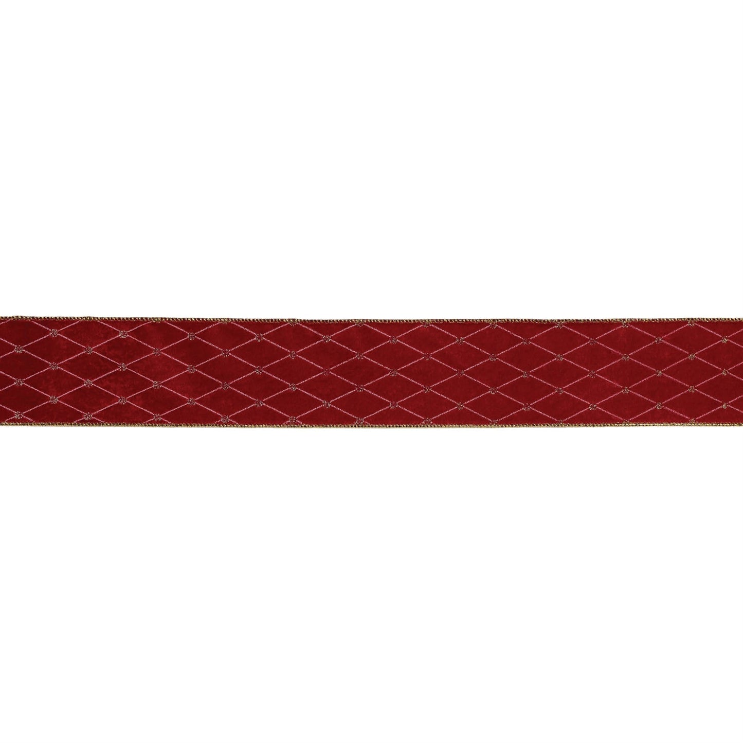 हीरा पैटर्न वायर्ड रिबन 2.5" x 5 यार्ड।