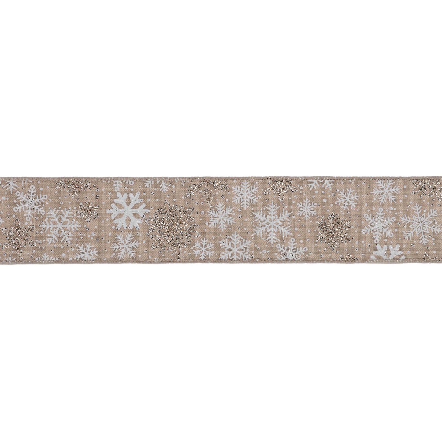 Snowflake Print Wired Ribbon 2.5" x 10 Yds.