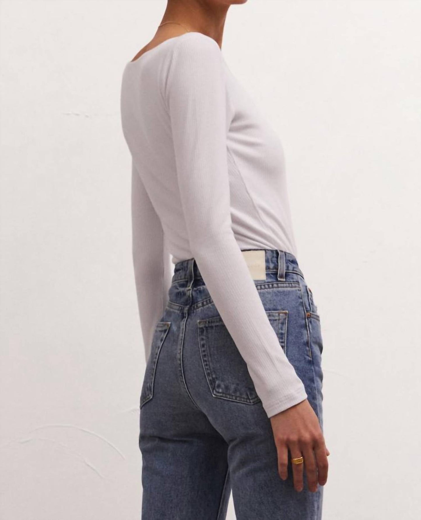 Z Supply - ADEN V-NECK RIB LONG SLEEVE TOP