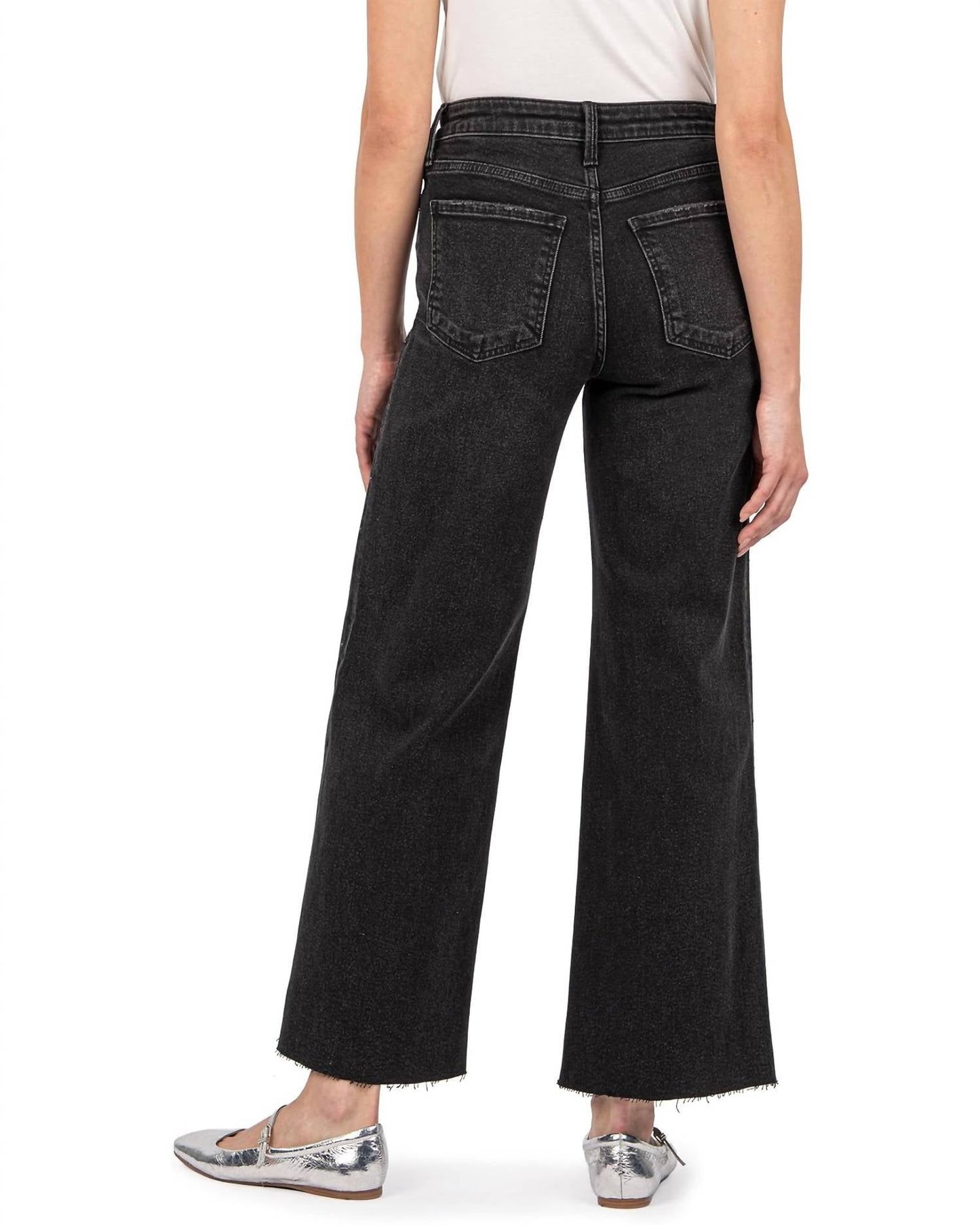 Kut From The Kloth - Meg High Rise Fab Ab Wide Leg Raw Hem Jeans