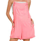Zenana - Woven Romper With Tie Knot Strap
