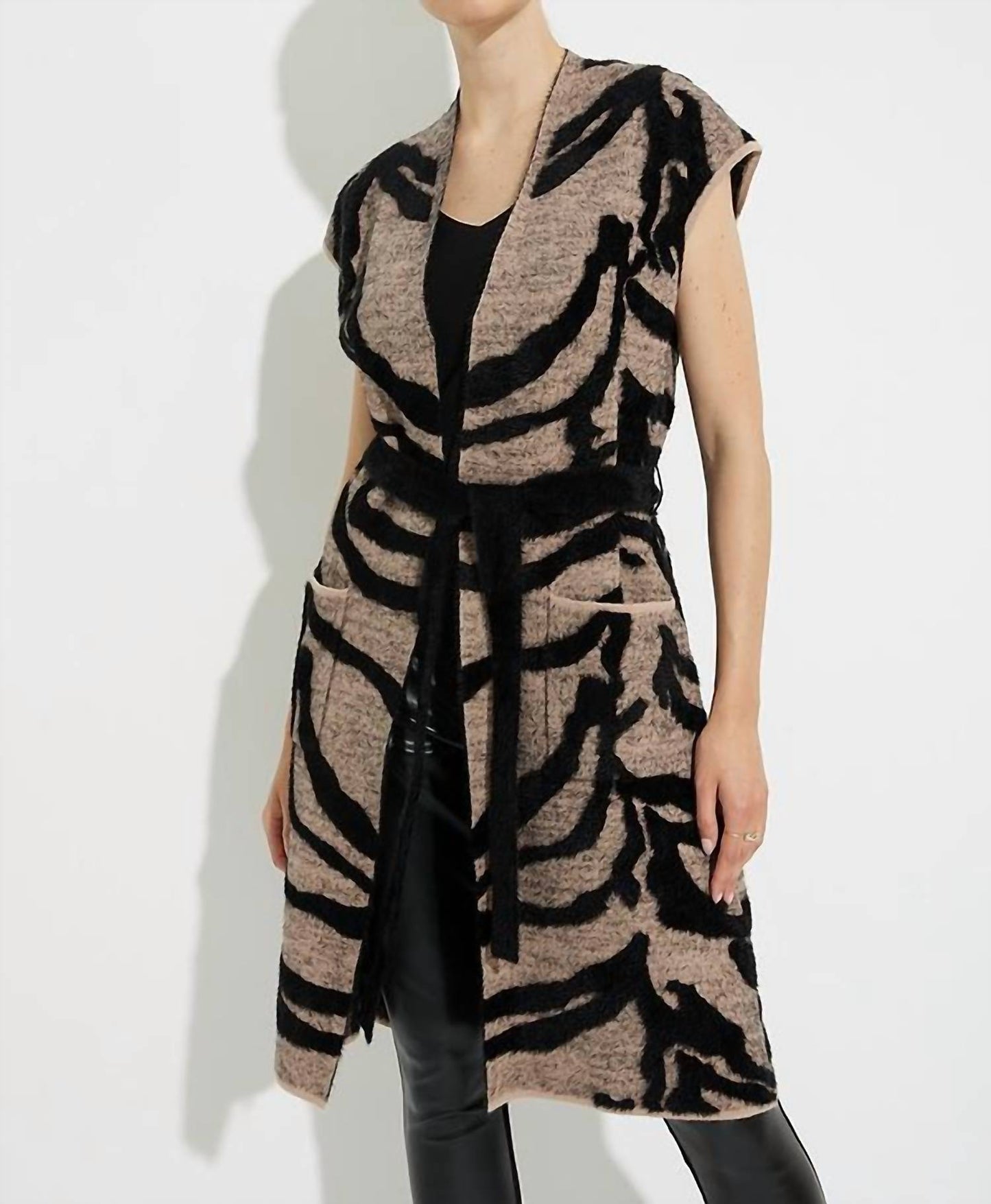 Joseph Ribkoff - Animal Print Long Sweater Vest