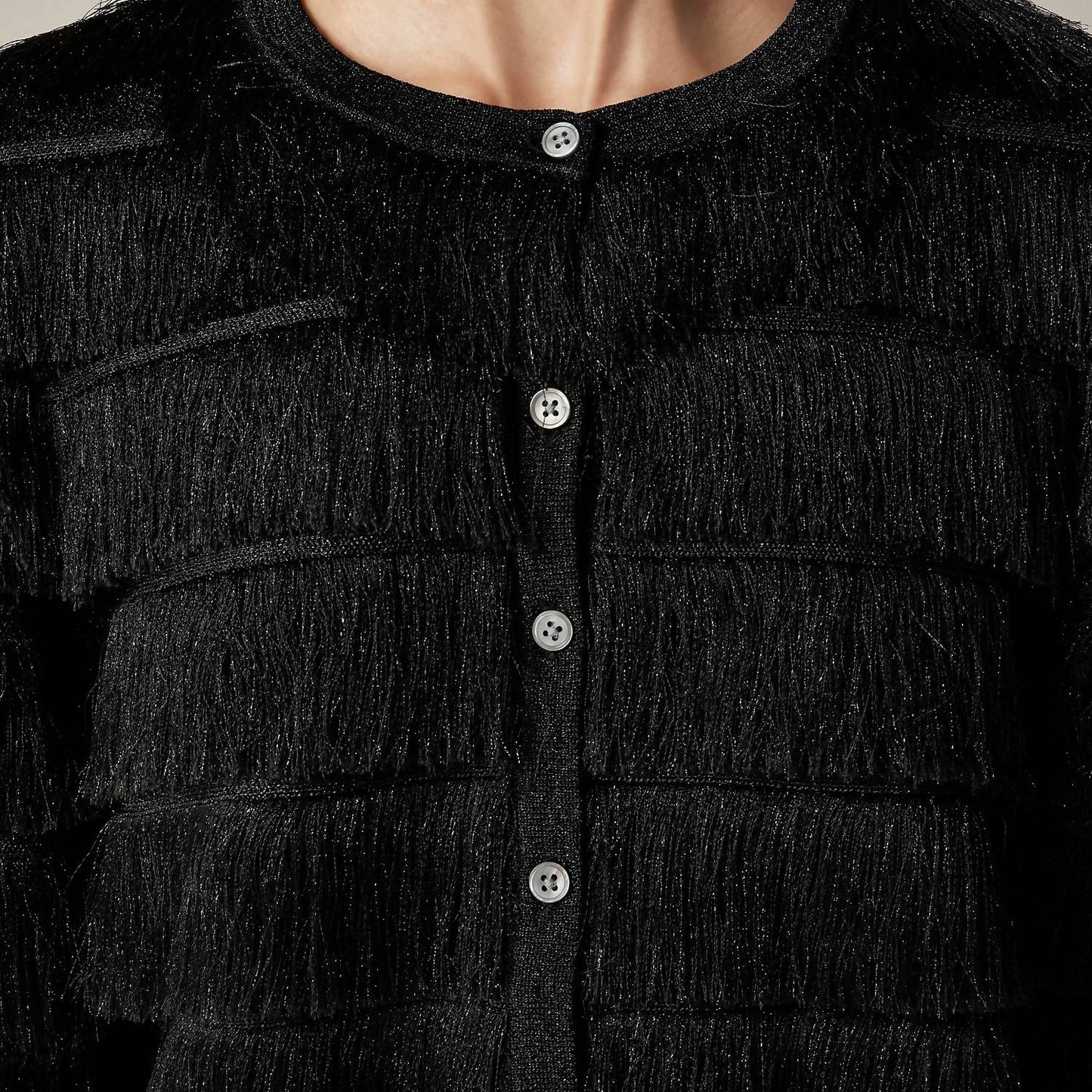 J.Crew - Fringe Cardigan In Metallic Yarn