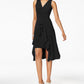 Taylor Women's Ruched & Ruffled Flyaway Dress Black Size 10"