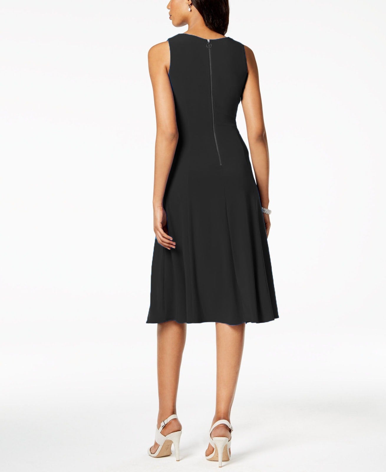 Taylor Women's Ruched & Ruffled Flyaway Dress Black Size 12"