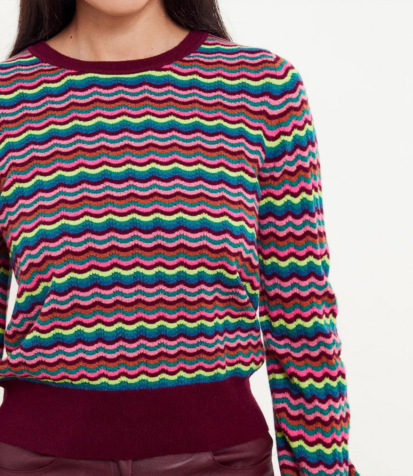 &Isla - Cassie Wave Stitch Crew Top