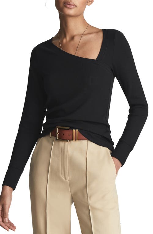 reiss-carly-asymmetric-neck-long-sleeve-top-black