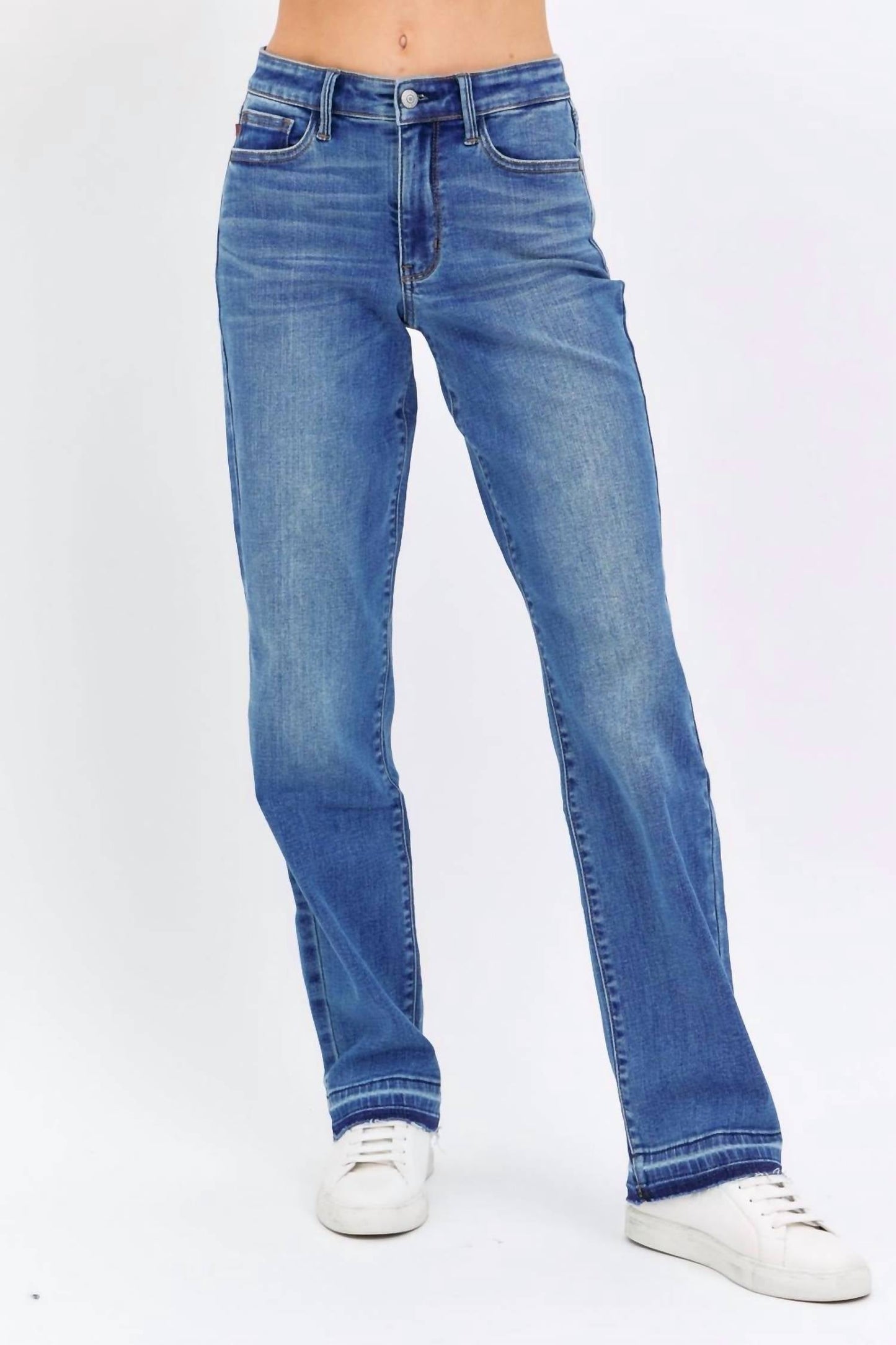 Judy Blue - Mid Rise Release Hem Dad Denim Jeans