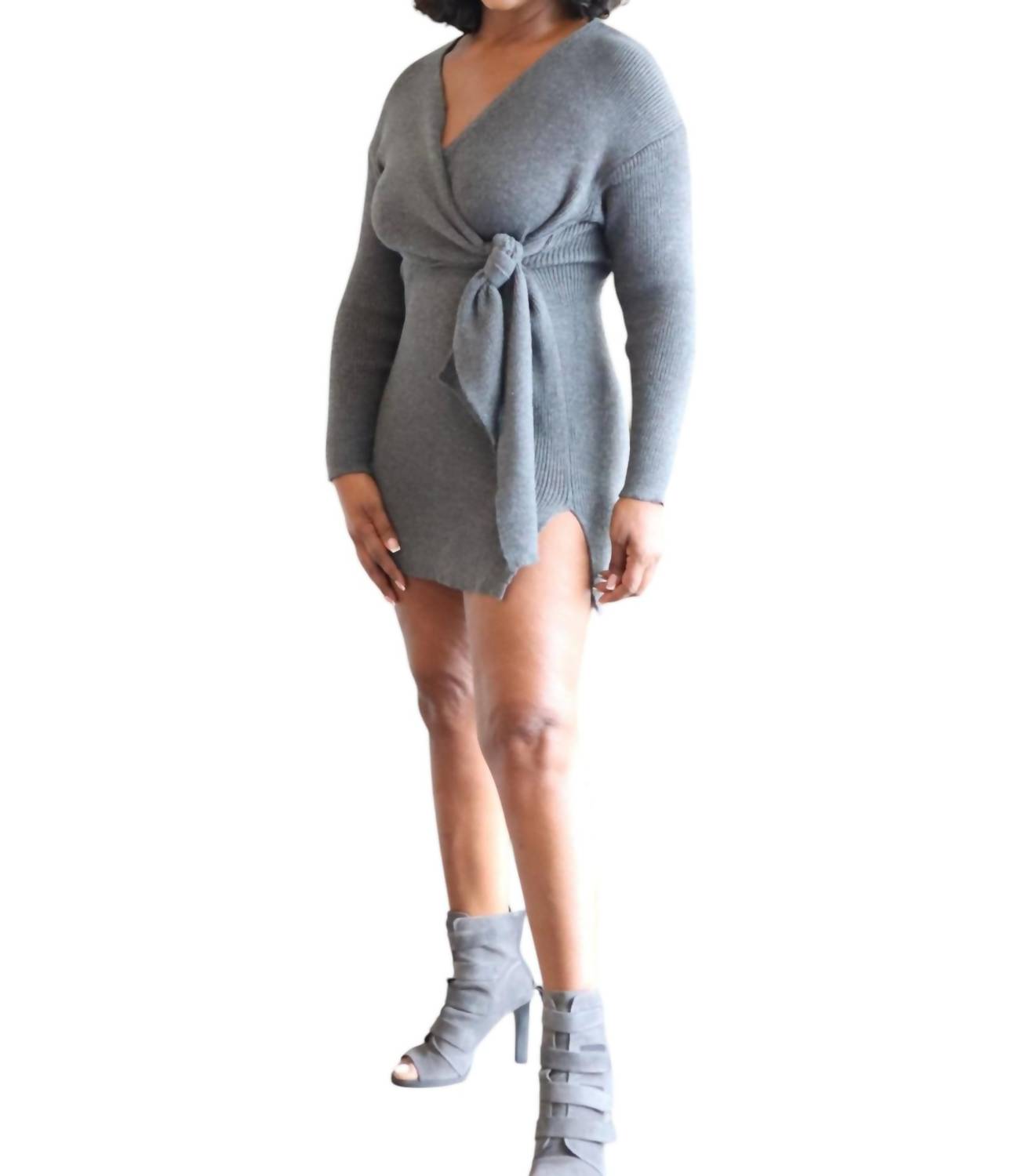 Sage The Label - Ari Tie Front Sweater Dress/Top