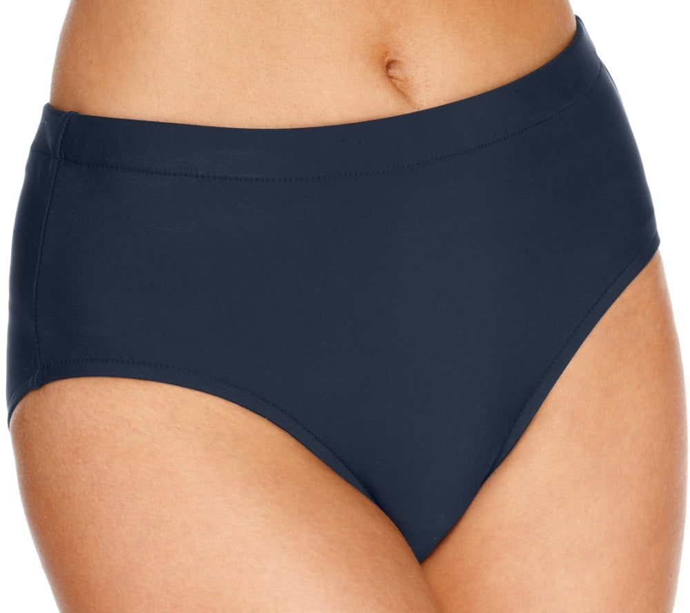 Swim Solutions Women's Mid Rise Bikini Bottoms Swimsuit Blue