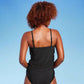 Women's UPF 50 Tiered Tankini Top Aqua Green® Black Size M