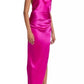 Amanda Uprichard - Elektra Gathered Silk Halter Gown