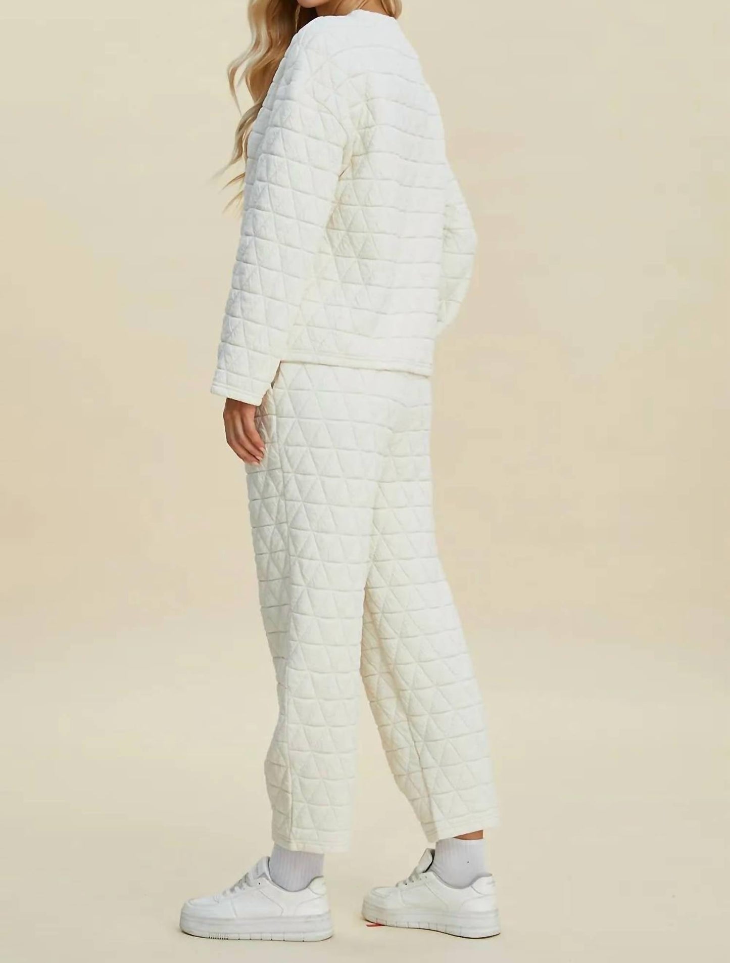 Trendsi - Double Take Full Size Texture Round Neck Long Sleeve Top and Pants Set