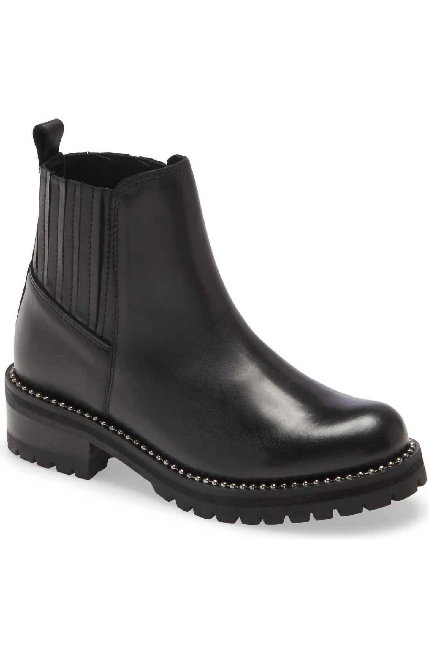 Steve Madden - Women's Leather Lug Sole Studded Chelsea Boot