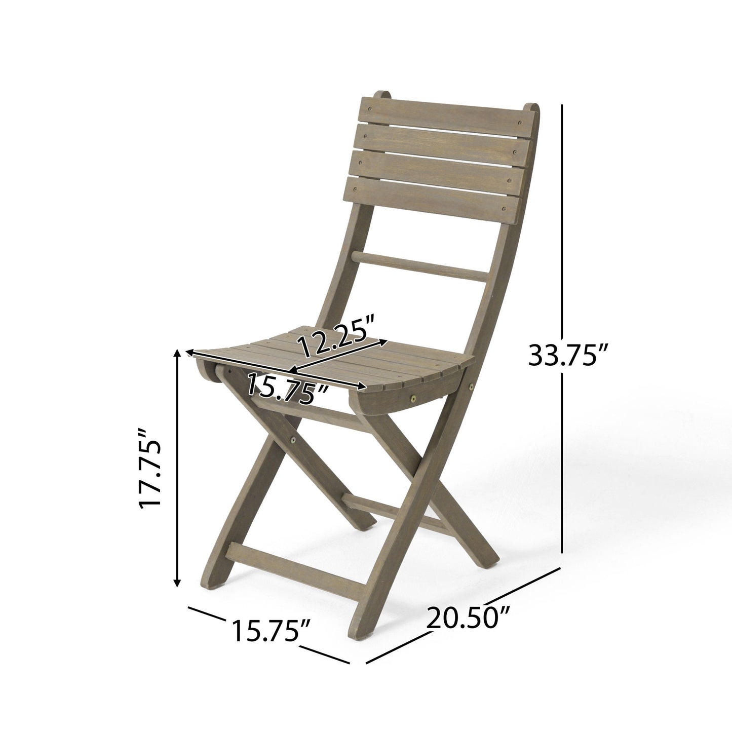 Positano 4 Piece Foldable Chair Set - Gray