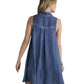 Adora - Button Down Sleeveless Short Denim Dress