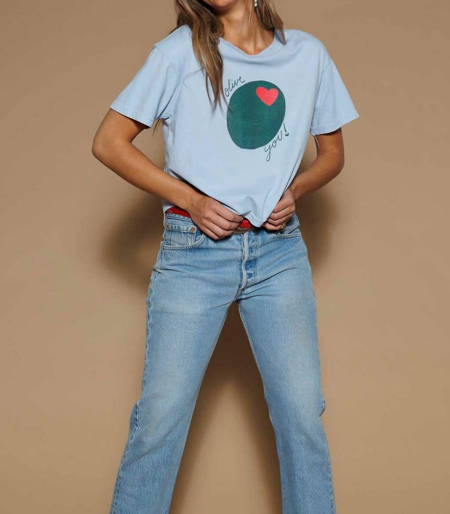 All Us - Olive You Cropped Tee