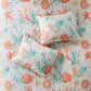 7 Piece Cotton Sateen Comforter Set Coral King