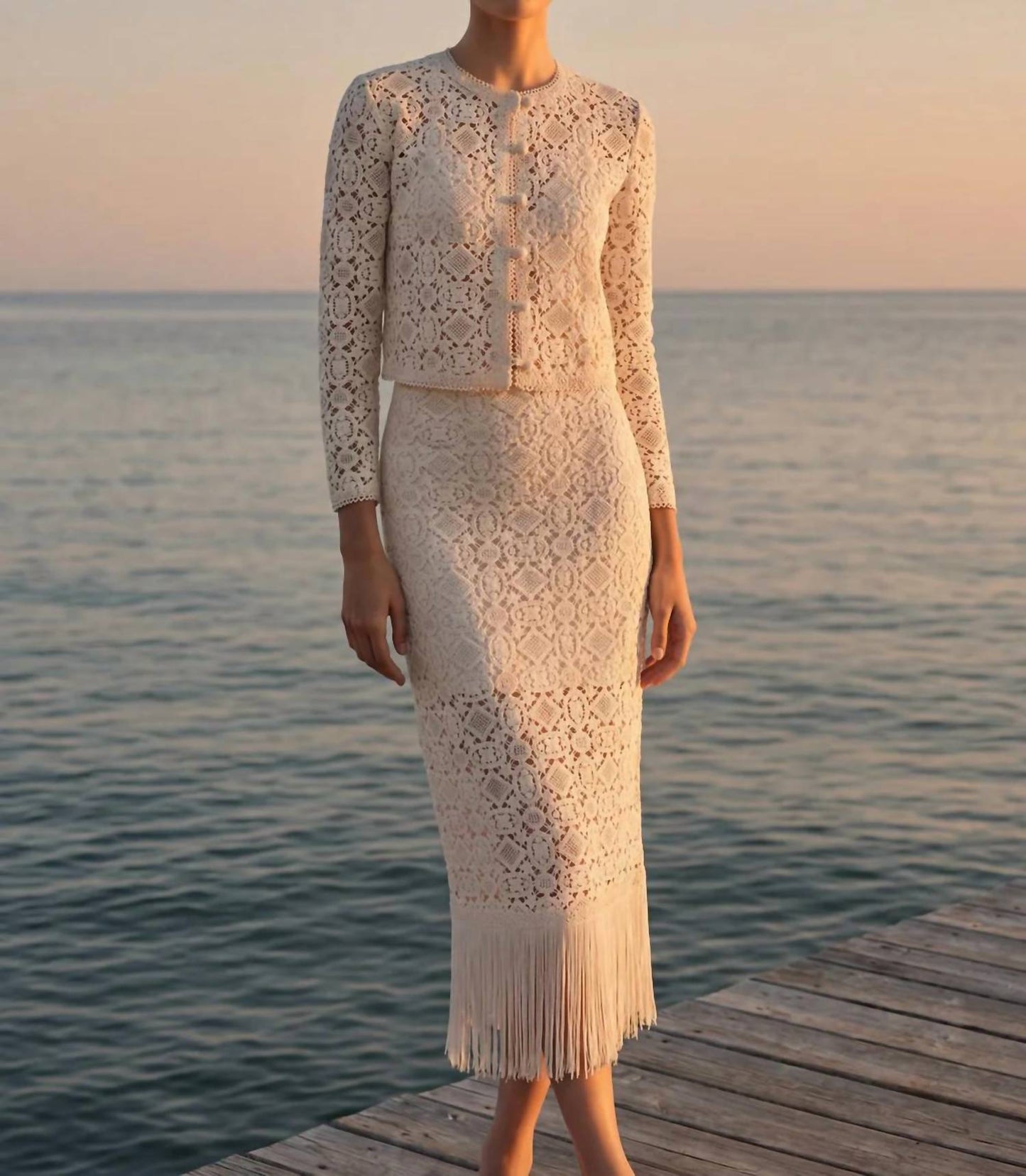 Cami Nyc - Venezia Crochet Midi Skirt