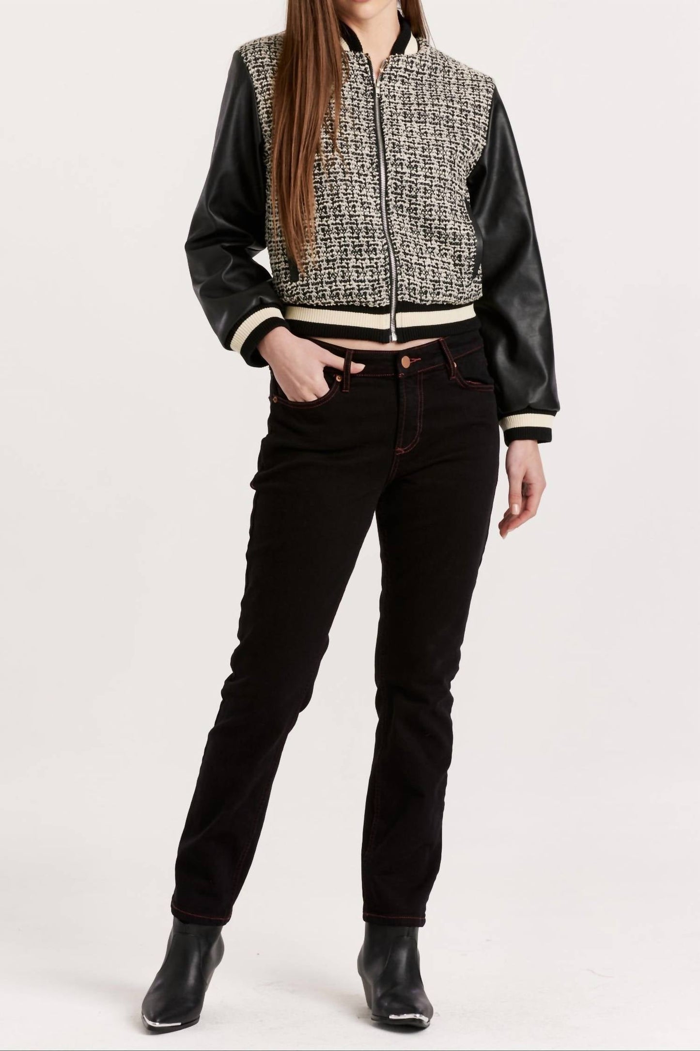Another Love - Janel Coco Tweed Bomber Jacket