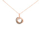 14K Rose Gold 3/4 Cttw Brown and White Diamond Interlocking Circle Hoop 18" Inch Pendant Necklace (G-H Color, SI2-I1 Clarity)