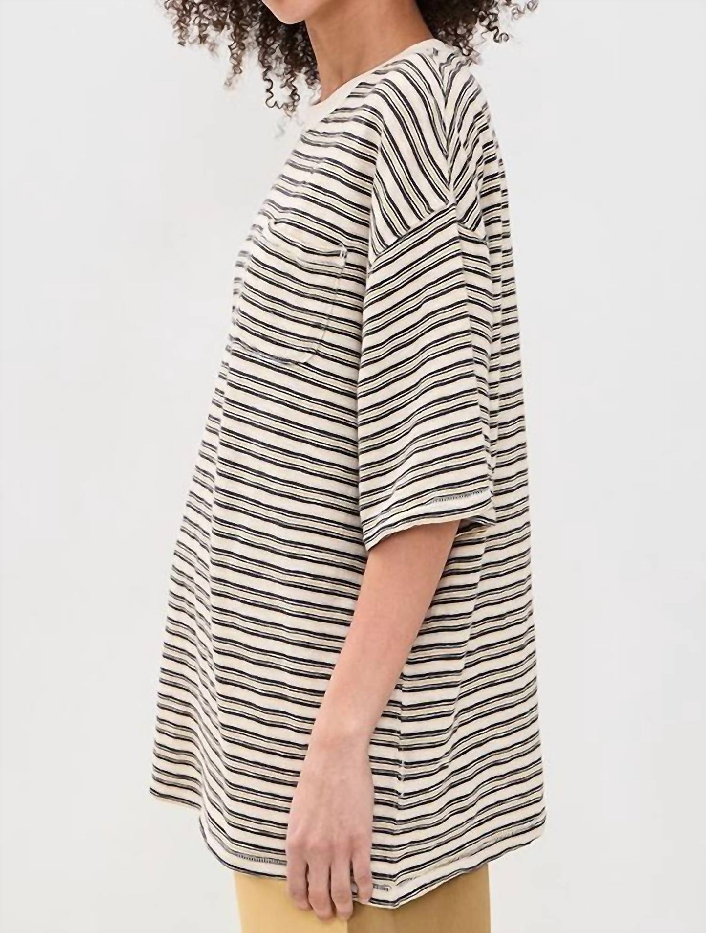 Free People - All Love Stripe Oversized Pocket Tee