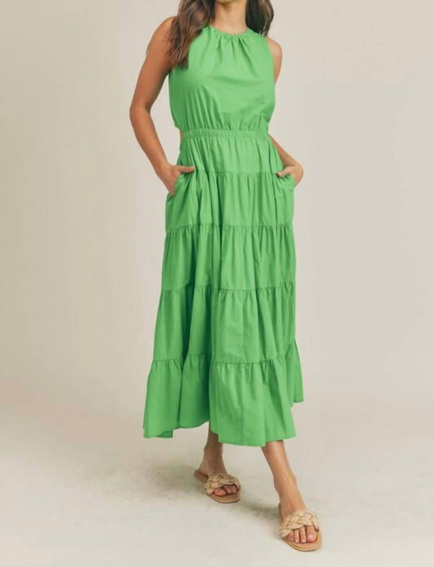 &Merci - Elastic Waist Side Cut Out Maxi Dress