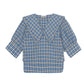Ganni - SEERSUCKER V-NECK BLOUSE