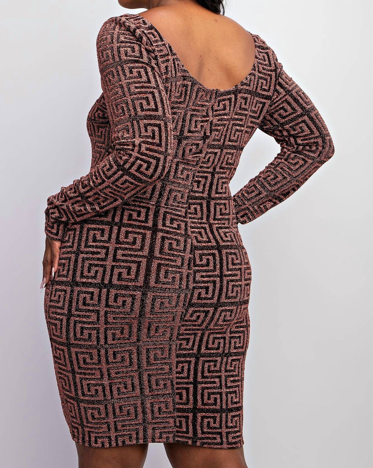 The Curve La - Plus Size Scoop Neck Short Dress
