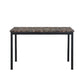 Furniture 5 Piece Metal Dinette Set with Faux Marble Top - Black