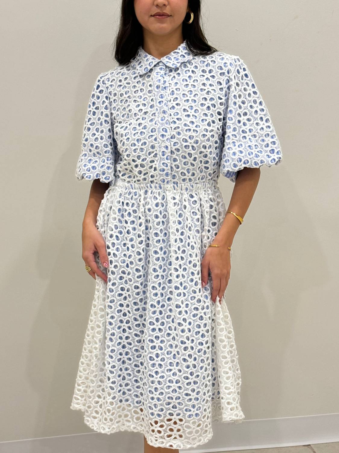 2.7 August Apparel - Gingham Flowered Dress