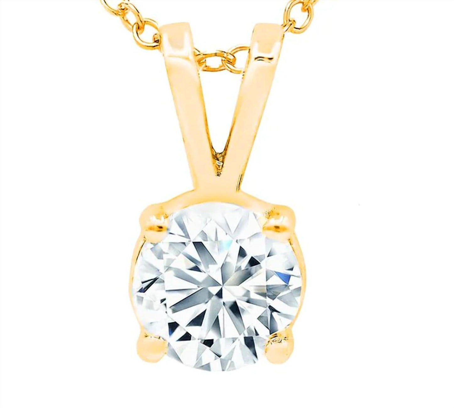 Diana M Jewels - 14kt 1.50 Cts Lab Grown Diamond Solitaire Pendant 16" Necklace
