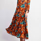 Easel - Fall Floral Print Ruffle Maxi Dress