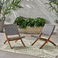 Solidago Outdoor And Strapping Belt Folding Chairs (Set of 2) - Black / Brown