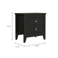 Breeze Four-Legged Modern Bedroom Nightstand with Two Drawers