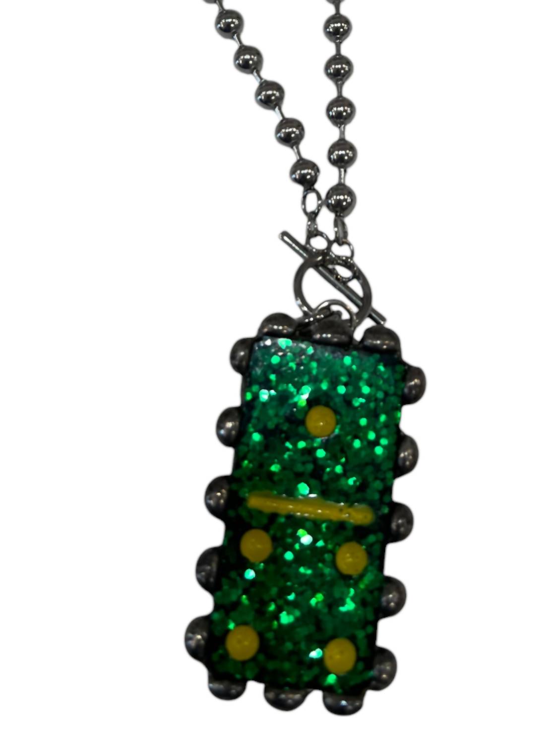 J.Coons - Women's Domino Glittered Necklace
