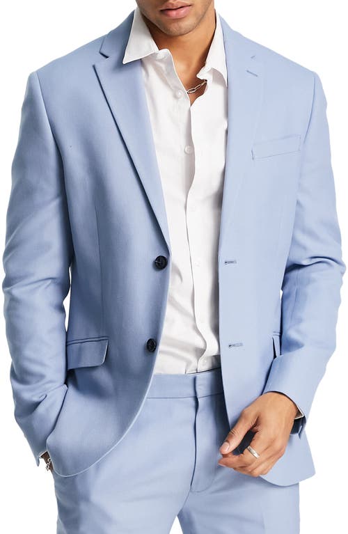 Topman स्किनी फिट टेक्स्चर्ड सूट जैकेट हल्के नीले रंग में, साइज़ 38