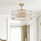 18' Golden Modern Crystal Drum Chandelier - 6-Light Pendant Lighting