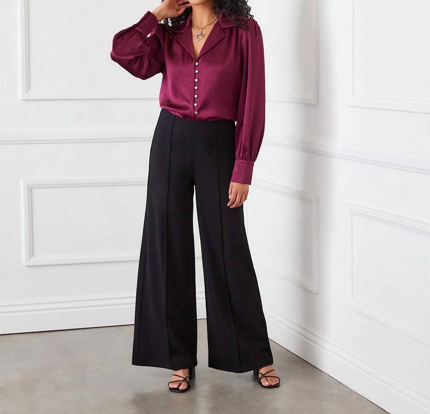 Karen Kane - Shirred Satin Blouse