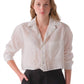 Cissa - Shorty Cotton Silk Sheer Stripe Shirt