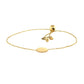 Adjustable Bracelet with Shiny Circle in 14k Yellow Gold