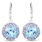 9.96 Carat Genuine Blue Topaz and Tanzanite .925 Sterling Silver Earrings