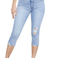 Kancan - High Rise Frayed Skinny Capri Pants