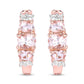 1.32 Carat Genuine Morganite and White Topaz .925 Sterling Silver Earrings