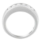 14K व्हाइट गोल्ड 3/4 कैरट TDW डायमंड चैनल बैंड रिंग (H-I, I1-I2)