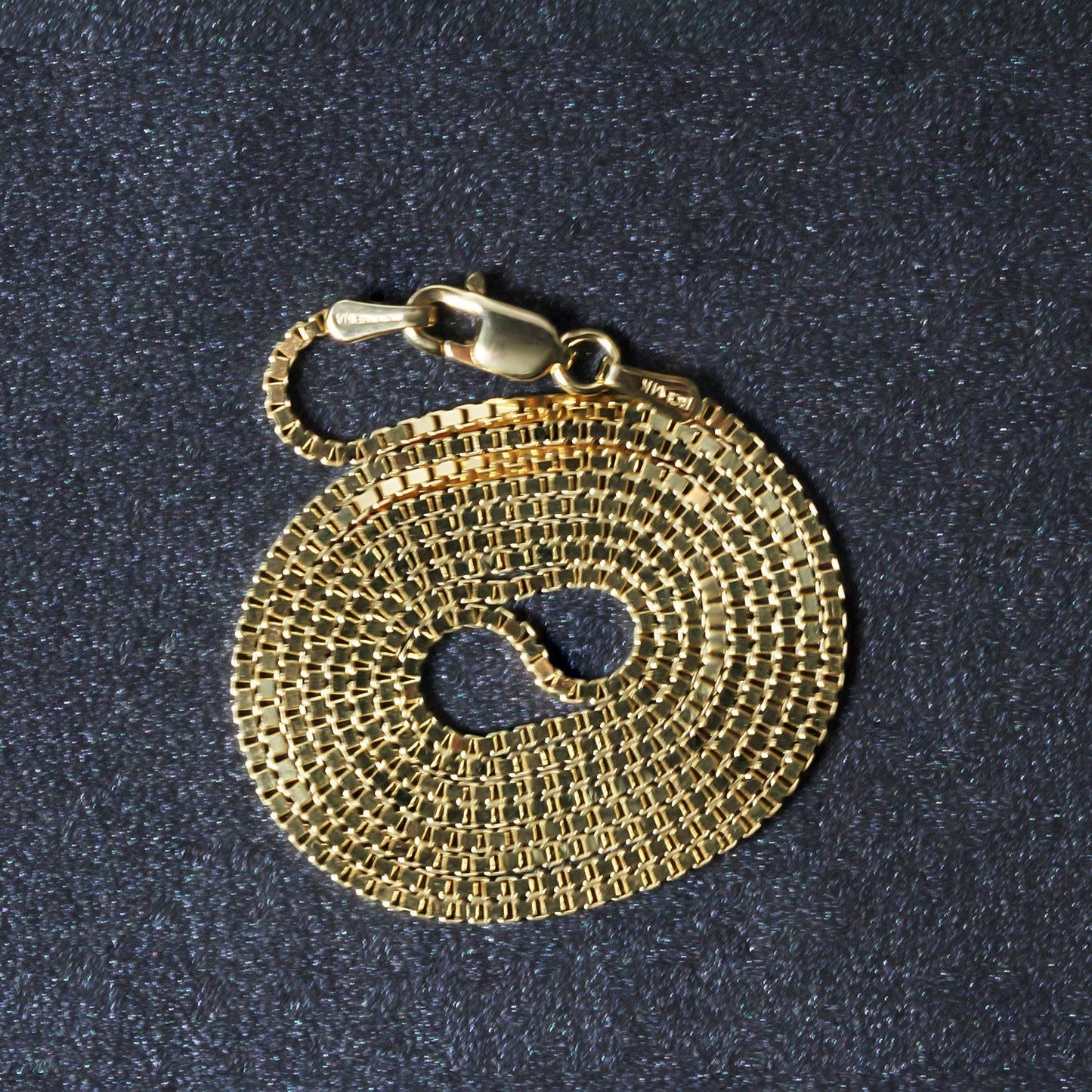 14k पीली गोल्ड क्लासिक बॉक्स चेन 1.1mm